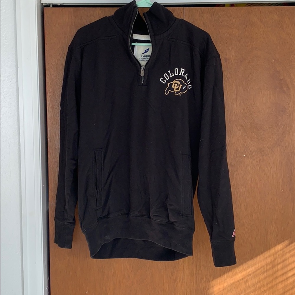 Black quarter-zip CU Boulder sweatshirt